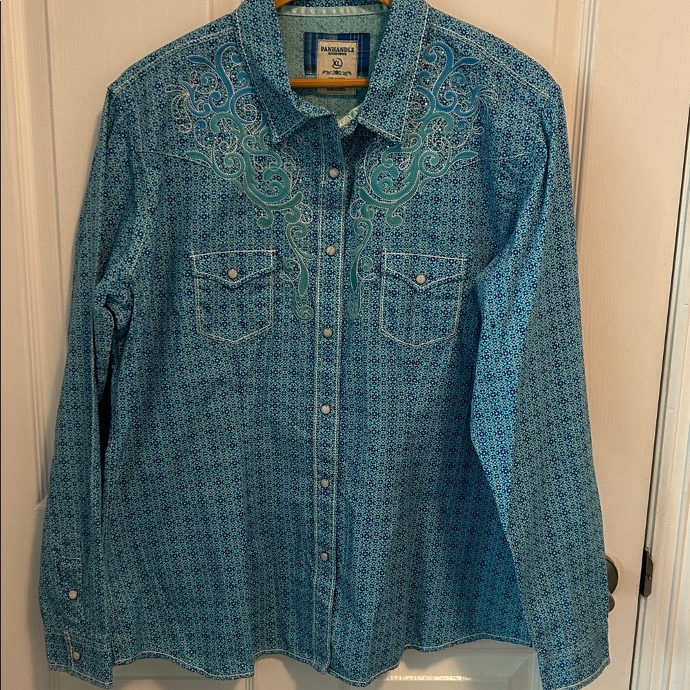 Panhandle Slim Women's Teal Western Snap-Front Shirt